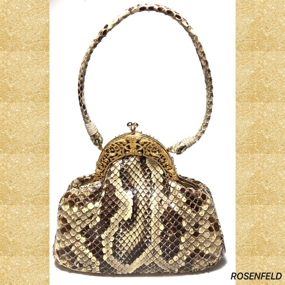 Rosenfeld Python Snakeskin Repoussé Evening Bag - Picture 2 of 8